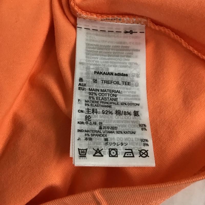 アディダス adidas Tシャツ 半袖 FM3295 TREFOIL TEE クルーネック L ロゴ、文字 橙 / オレンジ / レディース USED 古着 中古 10112139
