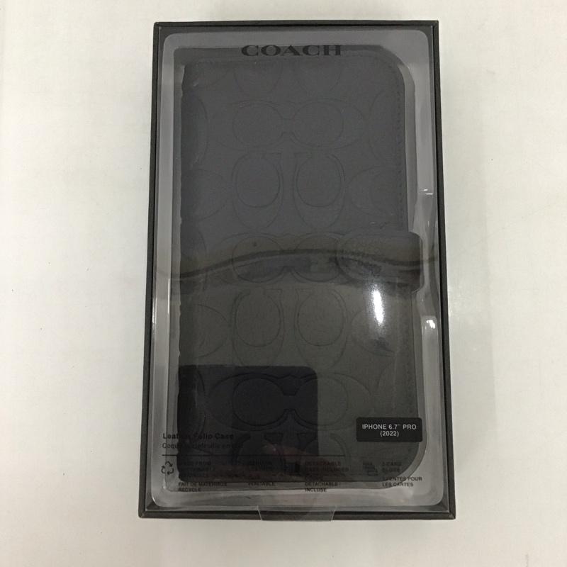 コーチ COACH ファッション小物 ファッション小物 CIPH-137-BLKEB iPhoneケース 手帳型 iPhone 14 Pro Max Folio Case ロゴ、文字 黒 / ブラック / メンズ USED 古着 中古 10126275