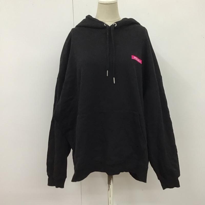 ミルクフェド MILKFED. パーカー 長袖 長袖パーカー プルオーバーパーカー スウェット ロゴ、文字 黒 / ブラック / レディース USED 古着 中古 10126501