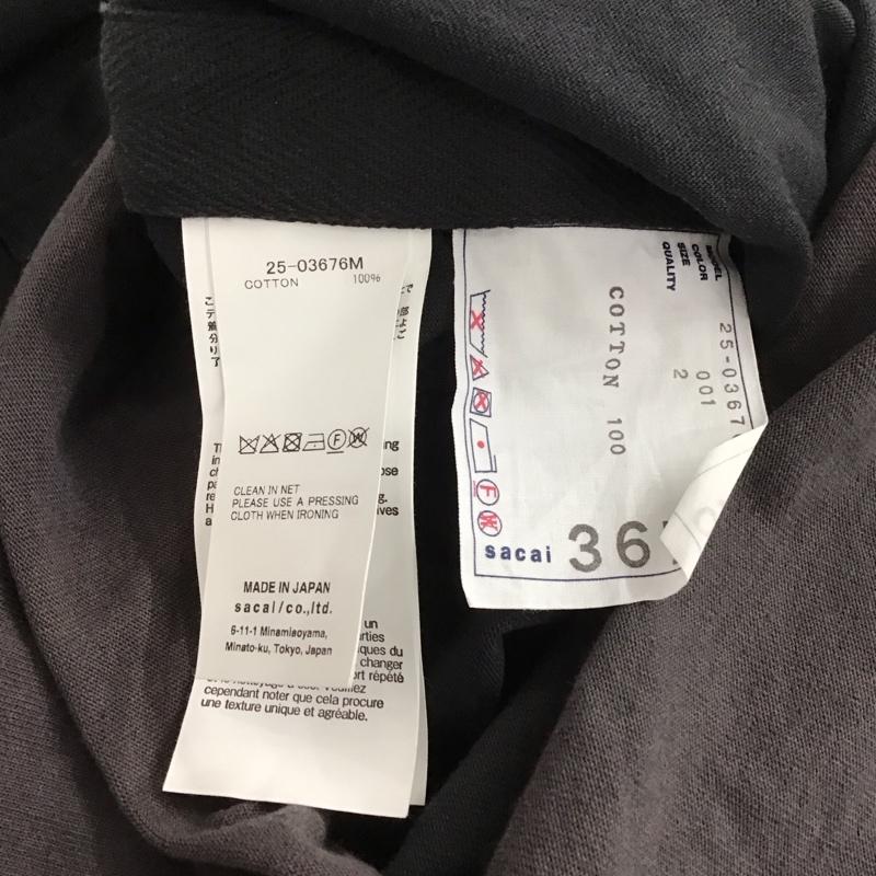 サカイ Sacai Tシャツ 半袖 半袖カットソー 無地Tシャツ クルーネックカットソー 2 無地 黒 / ブラック / メンズ USED 古着 中古 10139535