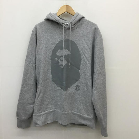 アベイシングエイプ A BATHING APE パーカー 長袖 A BATHING APE PULLOVER HOODIE XXL ロゴ、文字 X プリント 灰 / グレー /  メンズ USED 古着 中古 10124625