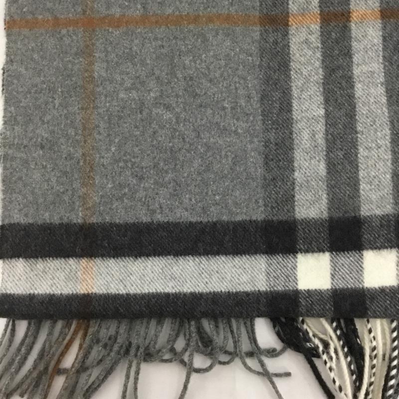バーバリー BURBERRY マフラー マフラー カシミア フリンジ 8016395 チェック 灰 / グレー / X 黒 / ブラック / X 白 / ホワイト / X ベージュ / ベージュ / レディース USED 古着 中古 10123635