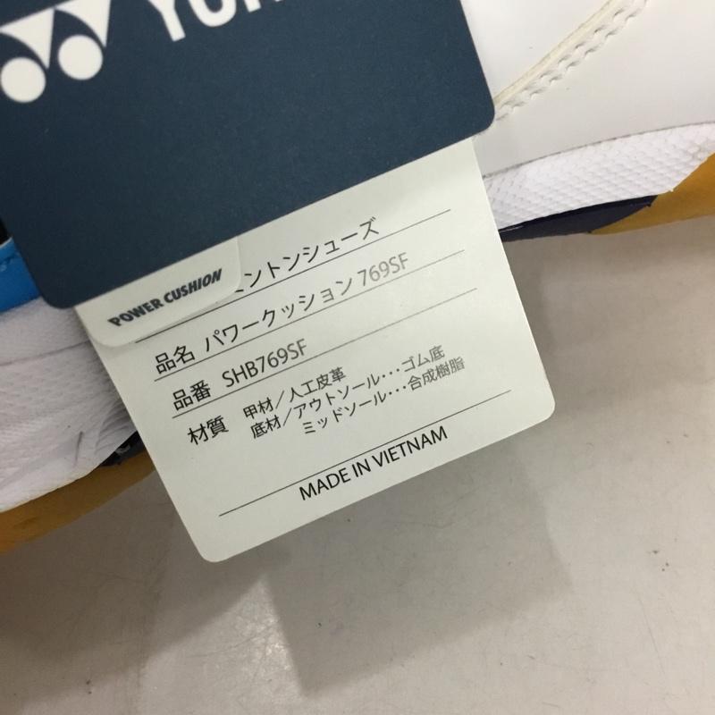 ヨネックス YONEX スニーカー スニーカー SHB769SF パワークッション769SF バドミントンシューズ 27.5cm 箱有 27.5cm ロゴ、文字 白 / ホワイト / X 水色 / ライトブルー / X 紺 / ネイビー / メンズ USED 古着 中古 10147942