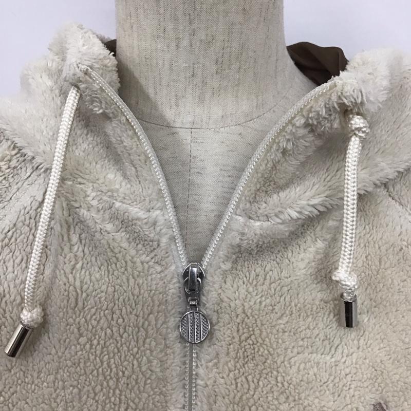 アディダス adidas パーカー 長袖 ボアパーカー M 無地 ベージュ / ベージュ / レディース USED 古着 中古 10128362