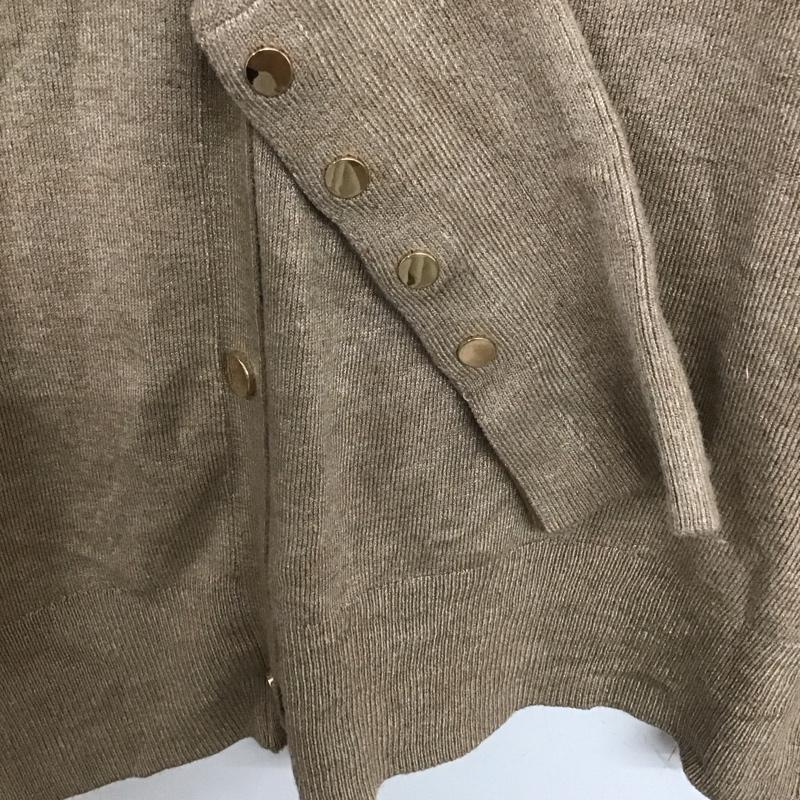 ザラ ZARA カーディガン 長袖 S 無地 茶 / ブラウン / レディース USED 古着 中古 10139393