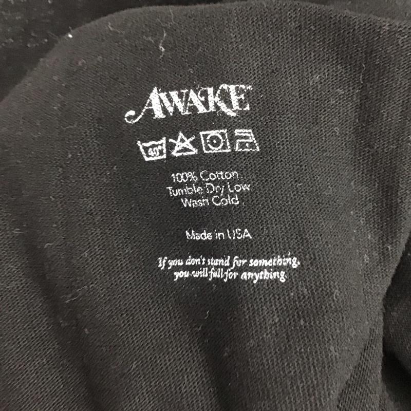 アウェーク AWAKE Tシャツ 半袖 半袖カットソー プリントTシャツ クルーネックカットソー M プリント 黒 / ブラック / メンズ USED 古着 中古 10130073