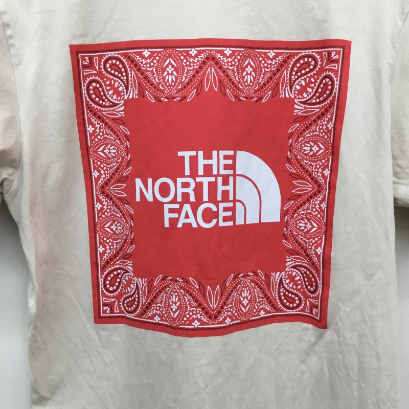 ザノースフェイス THE NORTH FACE Tシャツ 半袖 NT7UN48C THE NORTH FACE NSE BANDANA バンダナ ショートスリーブ M ロゴ、文字 X ペイズリー ベージュ / ベージュ / X 赤 / レッド / X 白 / ホワイト / レディース USED 古着 中古 10130849