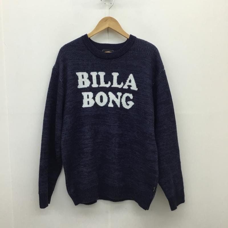 ビラボン BILLABONG ニット、セーター 長袖 BILLABONG セーター BD012-601 M ロゴ、文字 紺 / ネイビー / メンズ USED 古着 中古 10122365