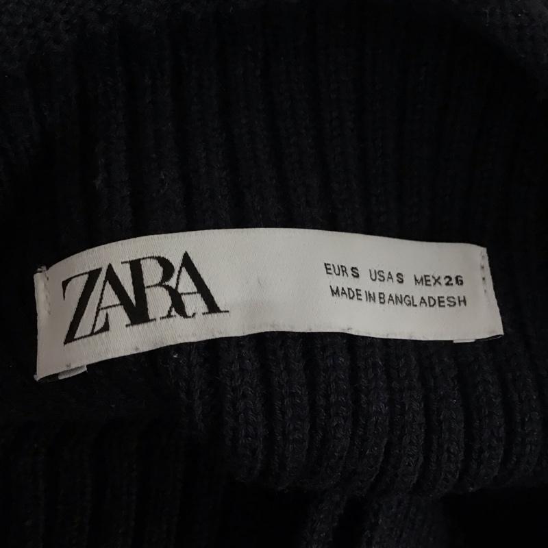 ザラ ZARA ニット、セーター 長袖 長袖ニットカットソー ショート丈 リブニット S 無地 紺 / ネイビー / レディース USED 古着 中古 10118533