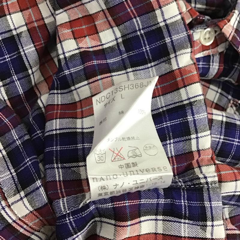 ナノユニバース nano・universe シャツ、ブラウス 長袖 NDC13SH368JM 胸ポケット L チェック マルチカラー / マルチカラー / メンズ USED 古着 中古 10133578