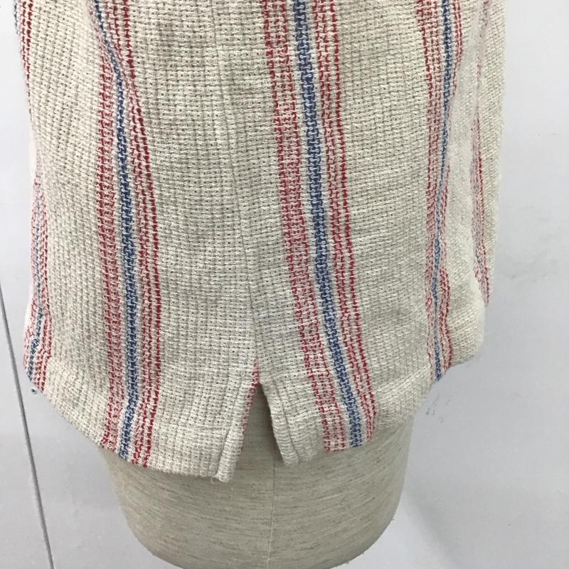 ザラ ZARA シャツ、ブラウス 半袖 半袖シャツ カラーシャツ 半袖カットソー ストライプシャツ M ストライプ 青 / ブルー / X 赤 / レッド / X ベージュ / ベージュ / メンズ USED 古着 中古 10106959