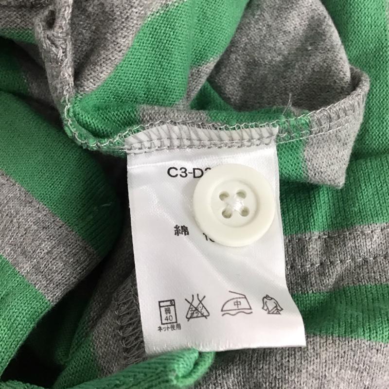 チャンピオン Champion ポロシャツ 半袖 半袖ポロシャツ カラーシャツカットソー 半袖カットソー M ボーダー柄 灰 / グレー / X 緑 / グリーン /  メンズ USED 古着 中古 10111173