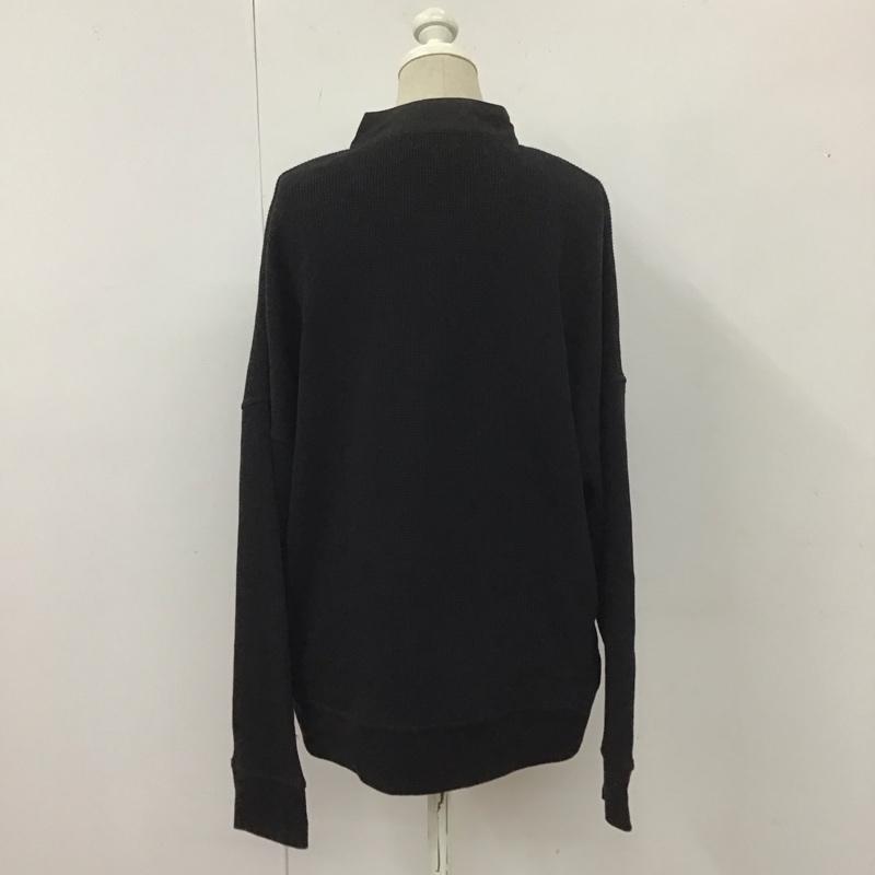 メルロー merlot カットソー 長袖 ヘンリーネック サーマル ワッフル 無地 黒 / ブラック /  レディース USED 古着 中古 10113802