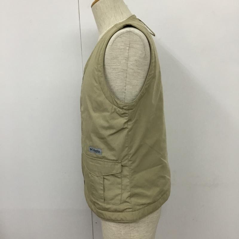 コロンビア Columbia ベスト ベスト 218 PM5626 MatherCrestVest 前ボタン カジュアルベスト M ロゴ、文字 ベージュ / ベージュ / メンズ USED 古着 中古 10109977