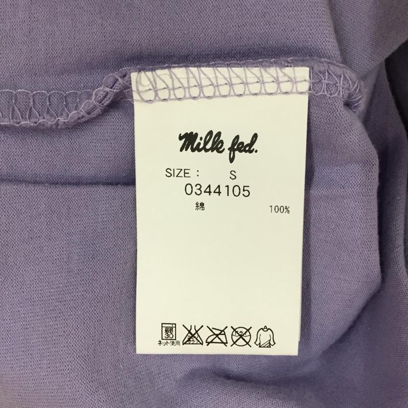 ミルクフェド MILKFED. Tシャツ 半袖 半袖カットソー プリントTシャツ クルーネックカットソー S ロゴ、文字 紫 / パープル / レディース USED 古着 中古 10112251