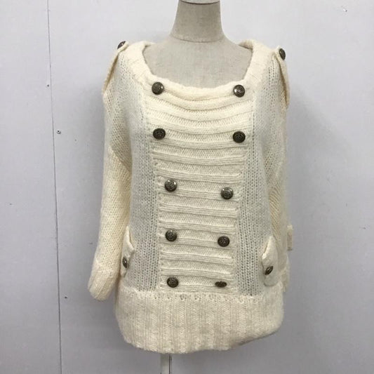 ジルスチュアート JILLSTUART ニット、セーター 七分袖 092-270359 M 無地 アイボリー / アイボリー /  レディース USED 古着 中古 10107559