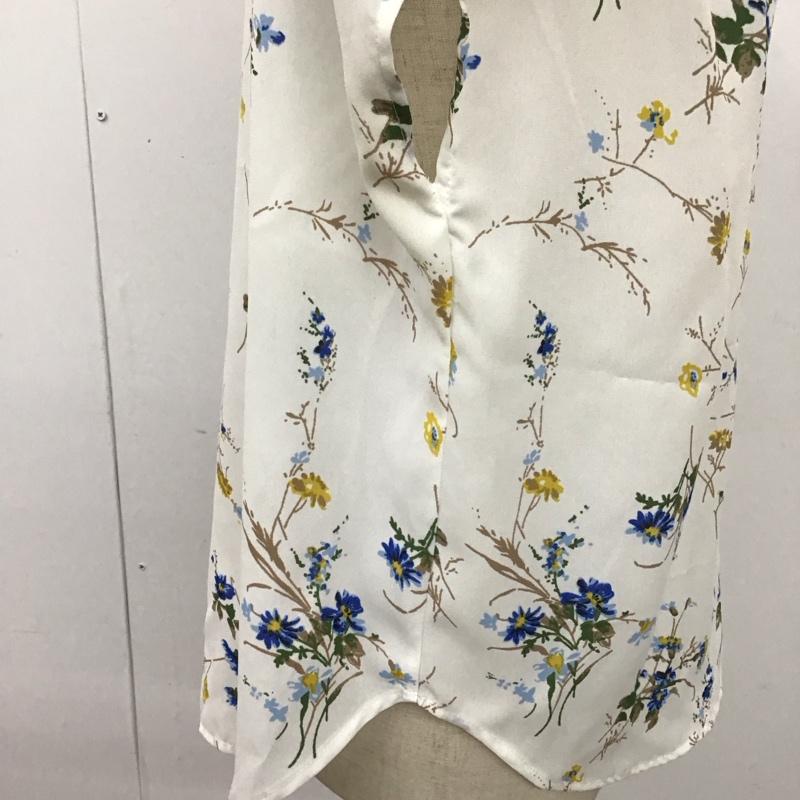ビス ViS シャツ、ブラウス 半袖 BVH-1873-A 花柄スキッパーブラウス フレンチスリーブ タグ付き M 花柄 白 / ホワイト / レディース USED 古着 中古 10116195