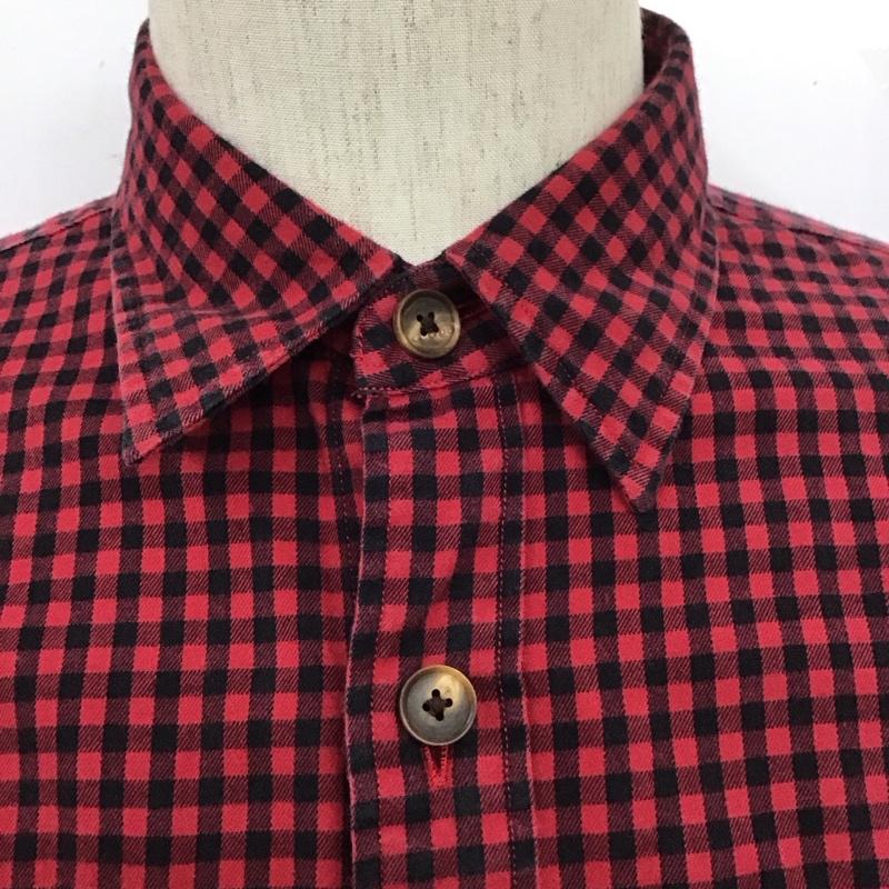 ラルフローレン RALPHLAUREN シャツ、ブラウス 長袖 長袖シャツ カラーシャツ ポケットシャツ 長袖カットソー チェックシャツ チェック 黒 / ブラック / X 赤 / レッド /  メンズ USED 古着 中古 10110931