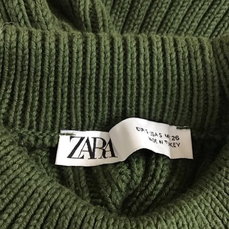 ザラ ZARA ニット、セーター 長袖 長袖ニットカットソー ラグラン ショート丈ニット S 無地 緑 / グリーン / レディース USED 古着 中古 10118532