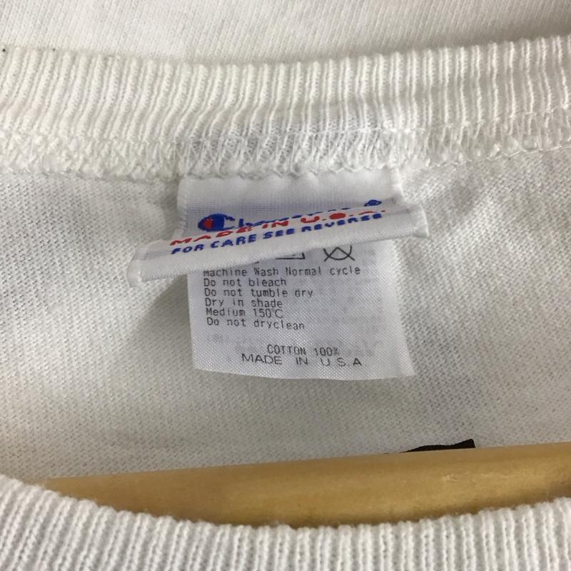チャンピオン Campion Tシャツ 半袖 M ロゴ、文字 白 / ホワイト / メンズ USED 古着 中古 10128502