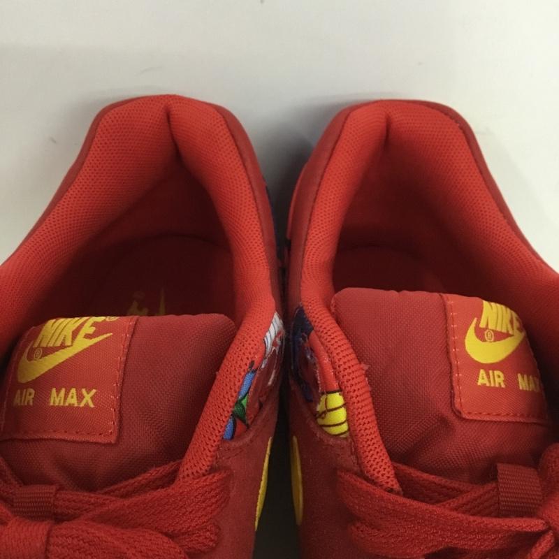 ナイキ NIKE スニーカー スニーカー 528898-602 WMNS AIR MAX 1 PRINT 24.5cm 24.5cm ロゴ、文字 赤 / レッド / レディース USED 古着 中古 10146322