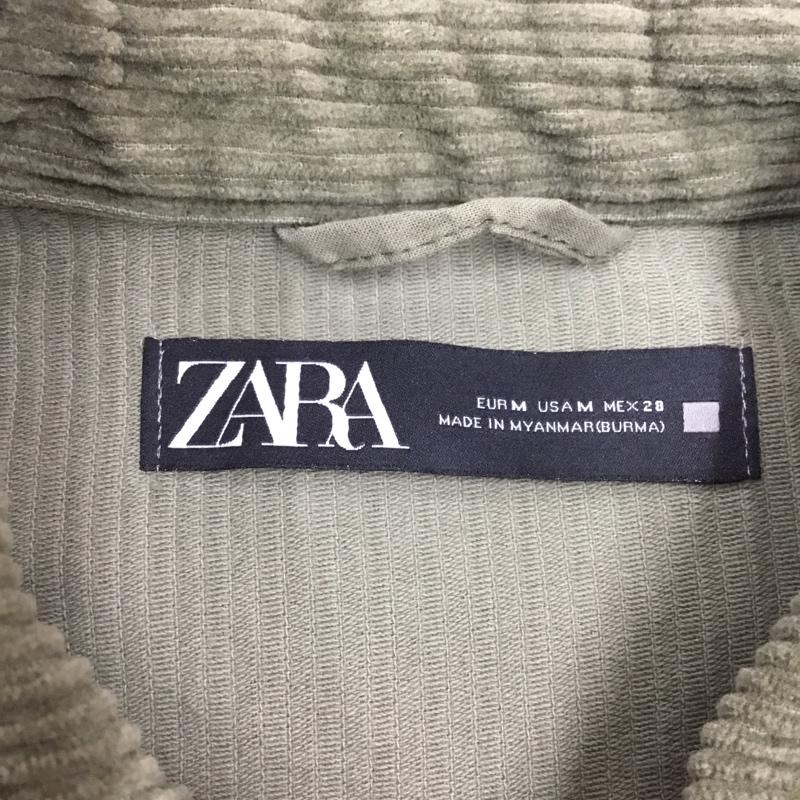 ザラ ZARA ジャケット、上着 ジャケット、ブレザー 8372 021 505 コーデュロイ M 無地 カーキ / カーキ / レディース USED 古着 中古 10107289
