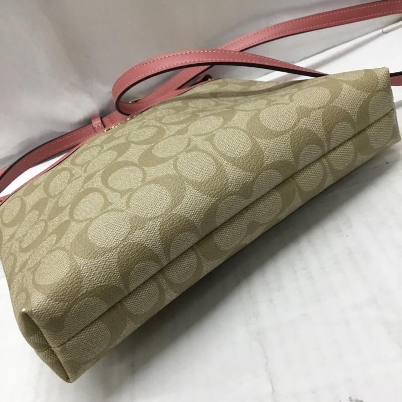 コーチ COACH ショルダーバッグ ショルダーバッグ F29210 シグネチャー ロゴ、文字 ベージュ / ベージュ / X 桃 / ピンク / レディース USED 古着 中古 10115577