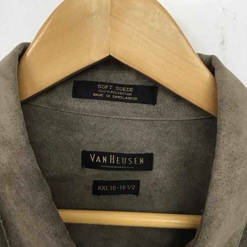 ウ゛ァンヒューゼン VANHEUSEN シャツ、ブラウス 長袖 長袖シャツ 無地シャツ カラーシャツ XXL 無地 茶 / ブラウン / メンズ USED 古着 中古 10138782