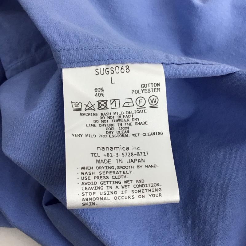 ナナミカ nanamica シャツ、ブラウス 半袖 半袖シャツ 無地シャツ ポケットシャツ L 無地 青 / ブルー / メンズ USED 古着 中古 10125475