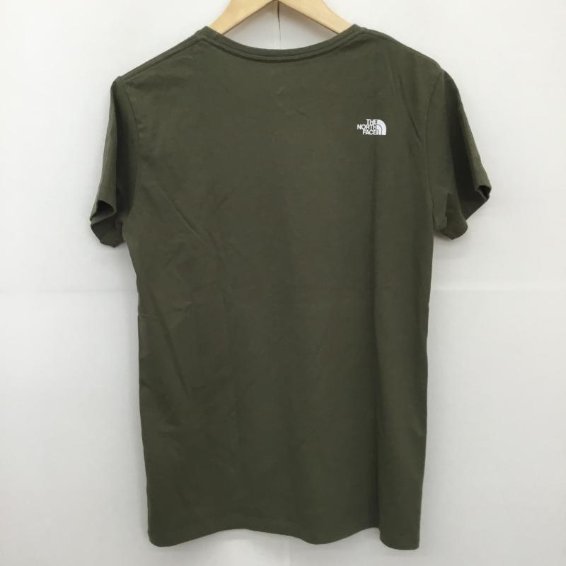 ザノースフェイス THE NORTH FACE Tシャツ 半袖 NTW31615 L プリント X ロゴ、文字 緑 / グリーン / レディース USED 古着 中古 10128109