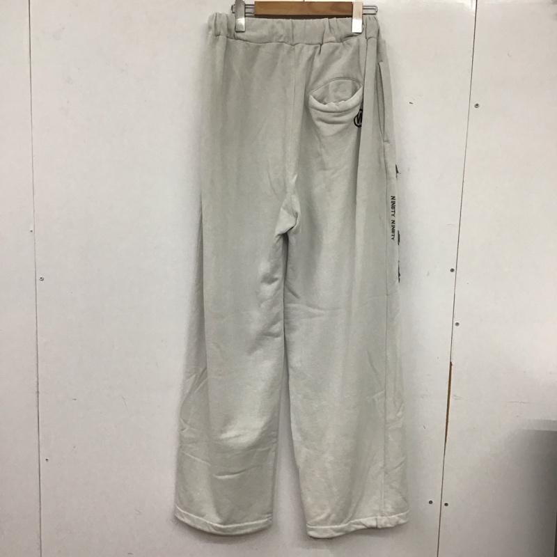ナインティナインティ 9090 パンツ ワークパンツ、ペインターパンツ ワイドパンツ カジュアルパンツ ワークパンツ スウェットパンツ L ロゴ、文字 灰 / グレー / メンズ USED 古着 中古 10139724