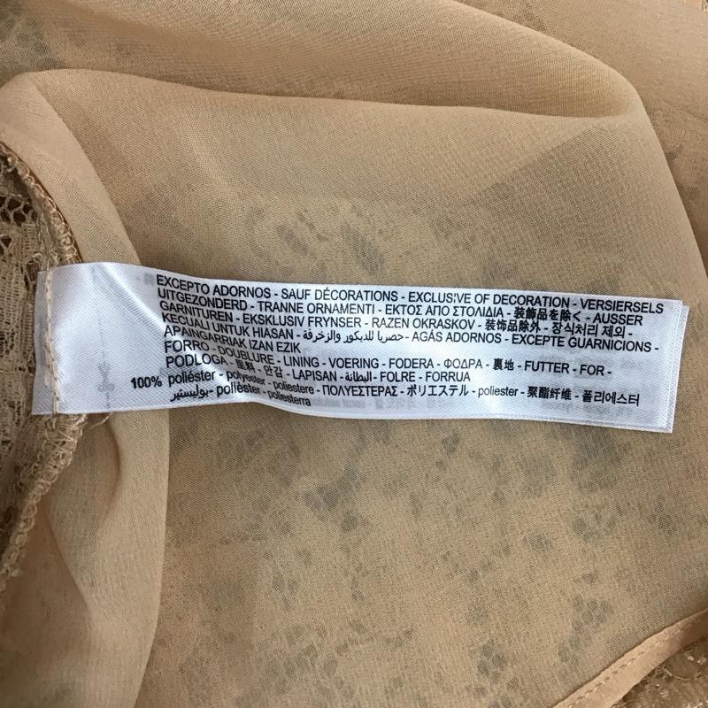 ザラ ZARA カットソー 長袖 長袖カットソー クルーネックカットソー ロングスリーブカットソー レース L 総柄 橙 / オレンジ / レディース USED 古着 中古 10117987