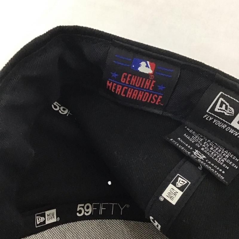 ニューエラ NEW ERA 帽子 キャップ NY ニューヨークヤンキース 59FIFTY 59.6cm ロゴ、文字 黒 / ブラック / メンズ USED 古着 中古 10139355