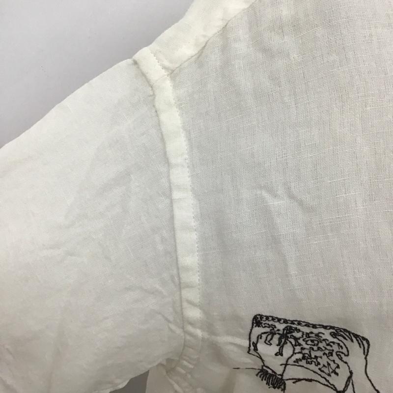 ニコアンド niko and... シャツ、ブラウス 半袖 半袖シャツ カラーシャツ 半袖カットソー 刺繍シャツ M 刺繍 白 / ホワイト / レディース USED 古着 中古 10110245