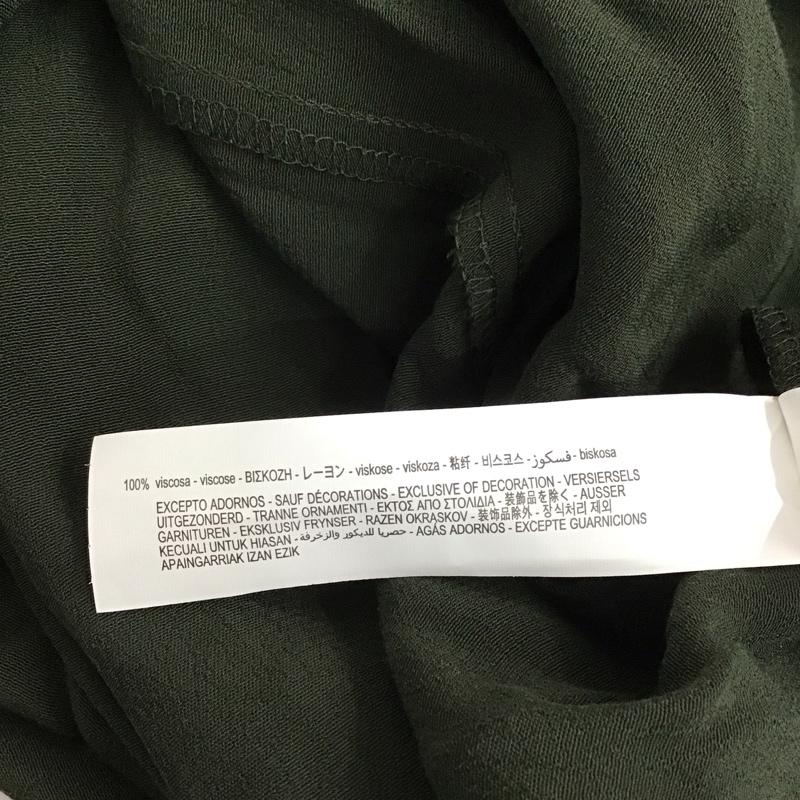 ザラ ZARA ワンピース ロングスカート 半袖ロングワンピース フレアスカート 前ボタン 前開き L 無地 緑 / グリーン / レディース USED 古着 中古 10138308