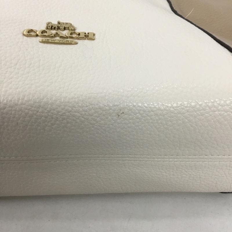 コーチ COACH ショルダーバッグ ショルダーバッグ C6841 ケイシー サッチェル カラーブロック ハンドバッグ 2WAY ロゴ、文字 ベージュ / ベージュ / X 黒 / ブラック / X オフホワイト / オフホワイト / レディース USED 古着 中古 10130794