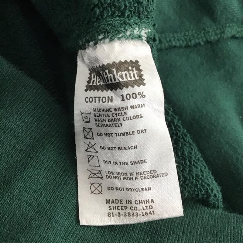 ヘルスニット Healthknit トレーナー 長袖 長袖スウェット ジップカラーネック スウェットカットソー L 無地 緑 / グリーン / メンズ USED 古着 中古 10132695