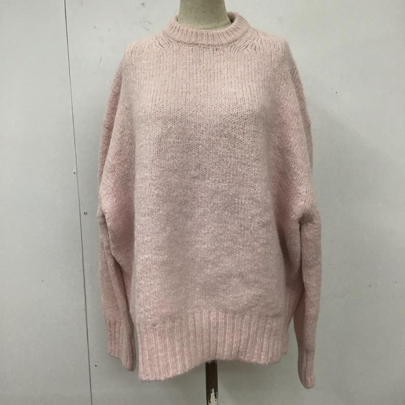 ザラ ZARA ニット、セーター 長袖 長袖ニットカットソー クルーネックカットソー セーター S 無地 桃 / ピンク /  レディース USED 古着 中古 10112112