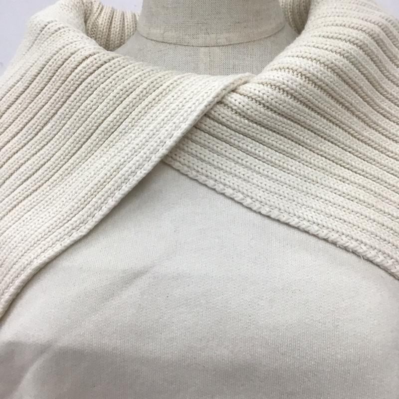 ザラ ZARA トレーナー 長袖 5644 468 712 ニット襟 裏起毛 M 無地 アイボリー / アイボリー / レディース USED 古着 中古 10108296