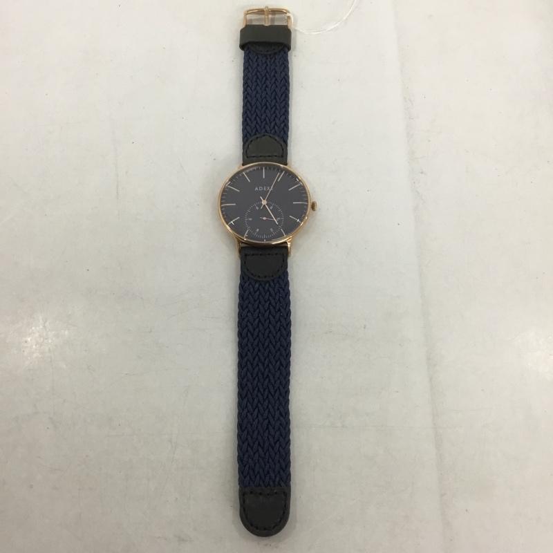 アデクス ADEXE 腕時計 アナログ(クォーツ式) 1868B-06 箱有 ロゴ、文字 紺 / ネイビー / メンズ USED 古着 中古 10135142