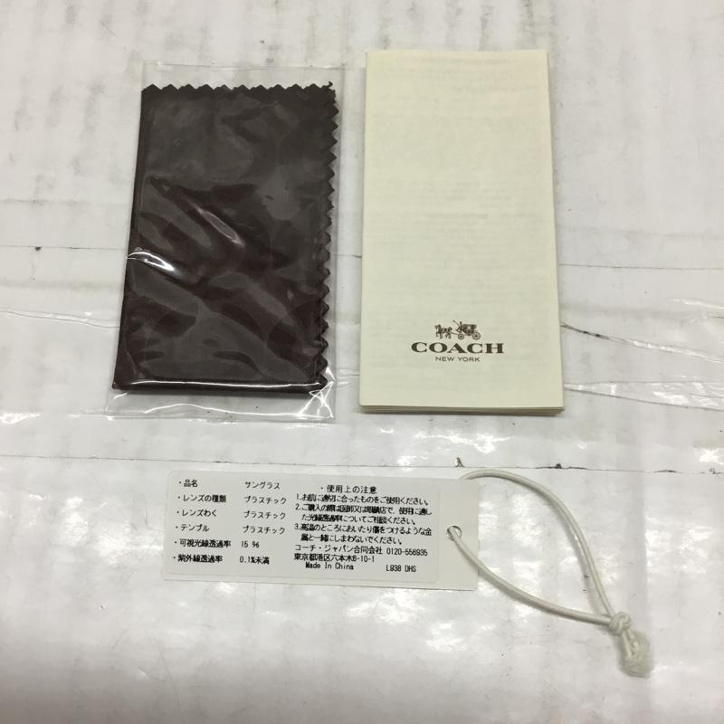 コーチ COACH めがね・サングラス サングラス 524313 HC8111 ケース付き ロゴ、文字 茶 / ブラウン / X 灰 / グレー / レディース USED 古着 中古 10107630