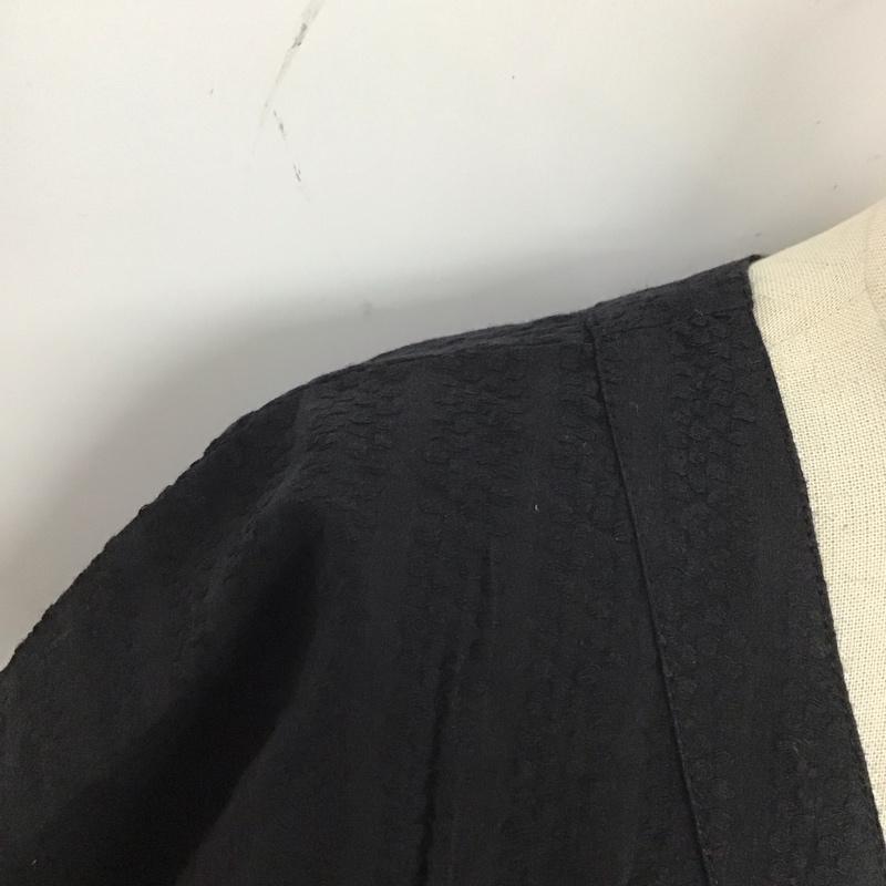 トラッゾドンナ Torrazzo Donna シャツ、ブラウス 半袖 85-3444 Vネック インド綿 タグ付き M 刺繍 黒 / ブラック / レディース USED 古着 中古 10123235