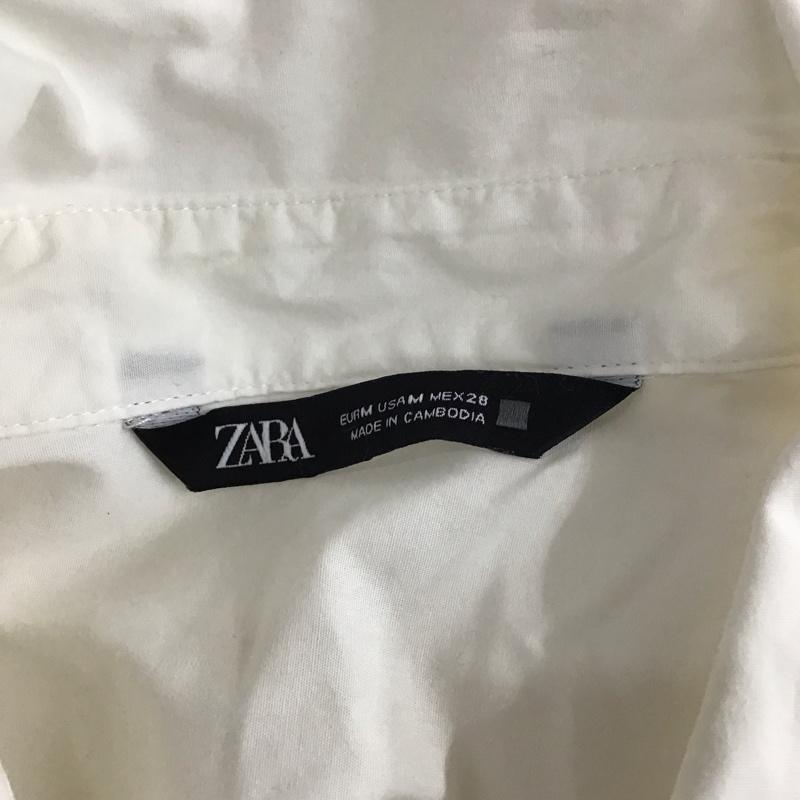 ザラ ZARA シャツ、ブラウス 長袖 8372 039 250 ロングシャツ M 無地 白 / ホワイト / レディース USED 古着 中古 10116219