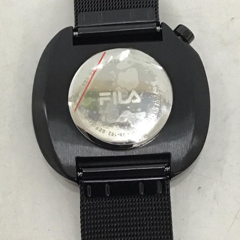フィラ FILA 腕時計 アナログ(クォーツ式) 38-162 箱有 ロゴ、文字 黒 / ブラック / レディース USED 古着 中古 10134483