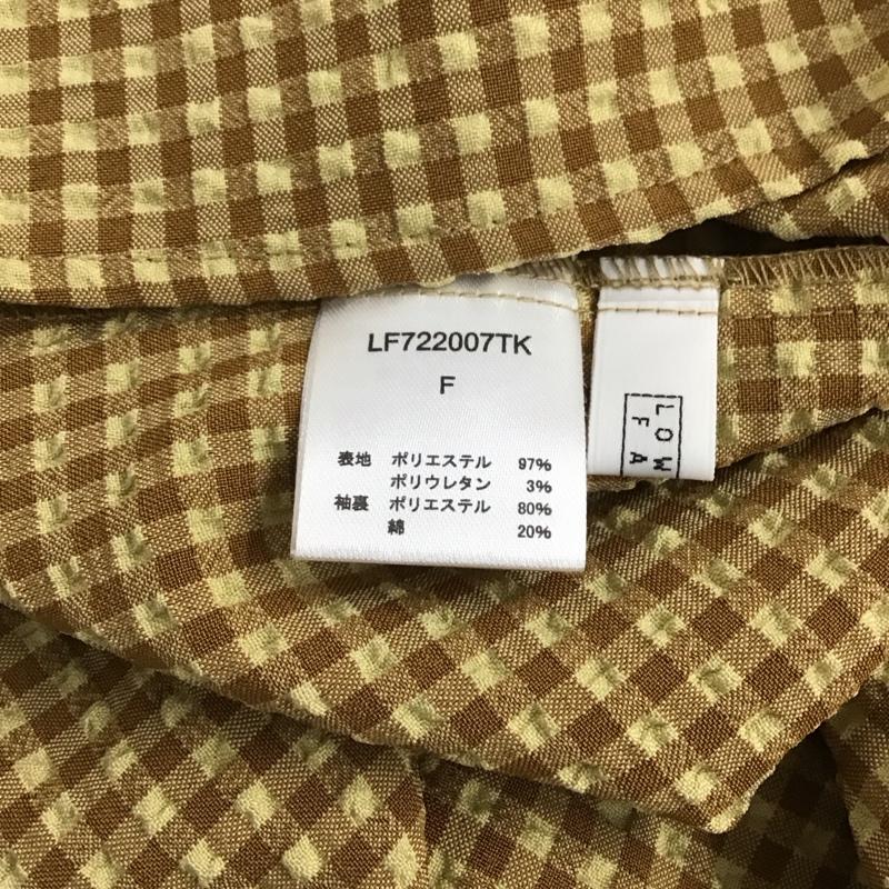 ローリーズファーム LOWRYS FARM ワンピース ロングスカート 半袖ロングワンピース フレアスカート FREE チェック 茶 / ブラウン / X 黄 / イエロー / レディース USED 古着 中古 10149646