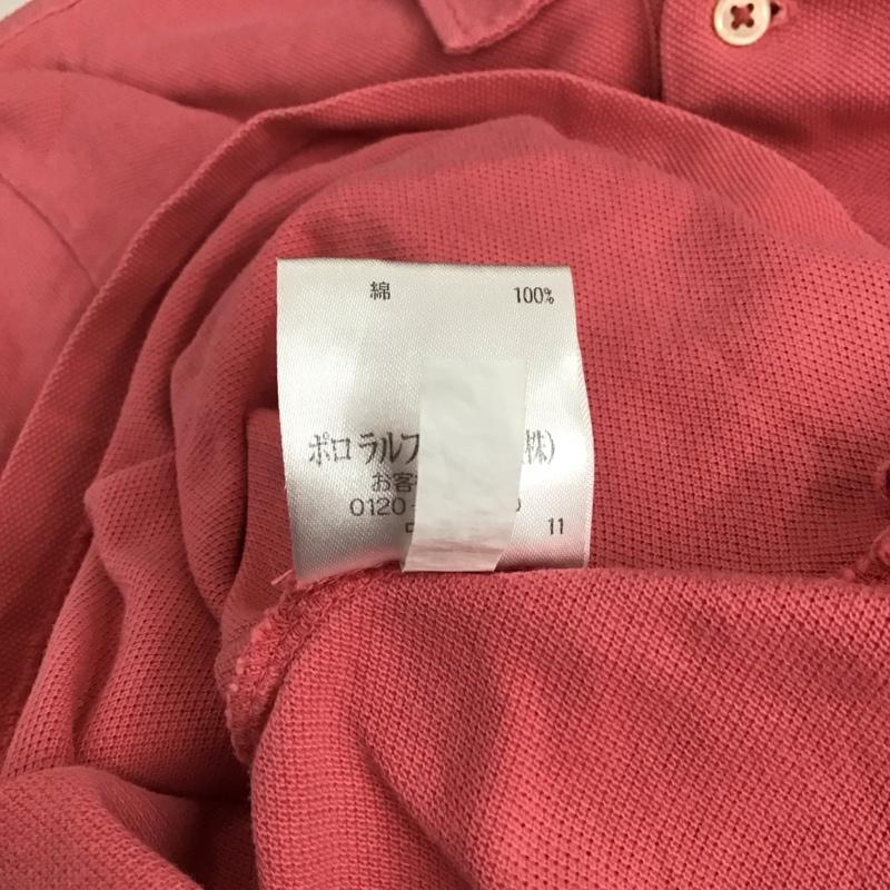 ポロバイラルフローレン Polo by RALPH LAUREN ポロシャツ 半袖 半袖ポロシャツ カラーシャツ 半袖カットソー L ロゴ、文字 桃 / ピンク / メンズ USED 古着 中古 10145289