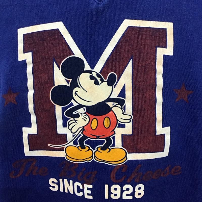 ディズニー Disney トレーナー 長袖 長袖トレーナー スウェット クルーネック リブスウェットカットソー L プリント 青 / ブルー / メンズ USED 古着 中古 10110429