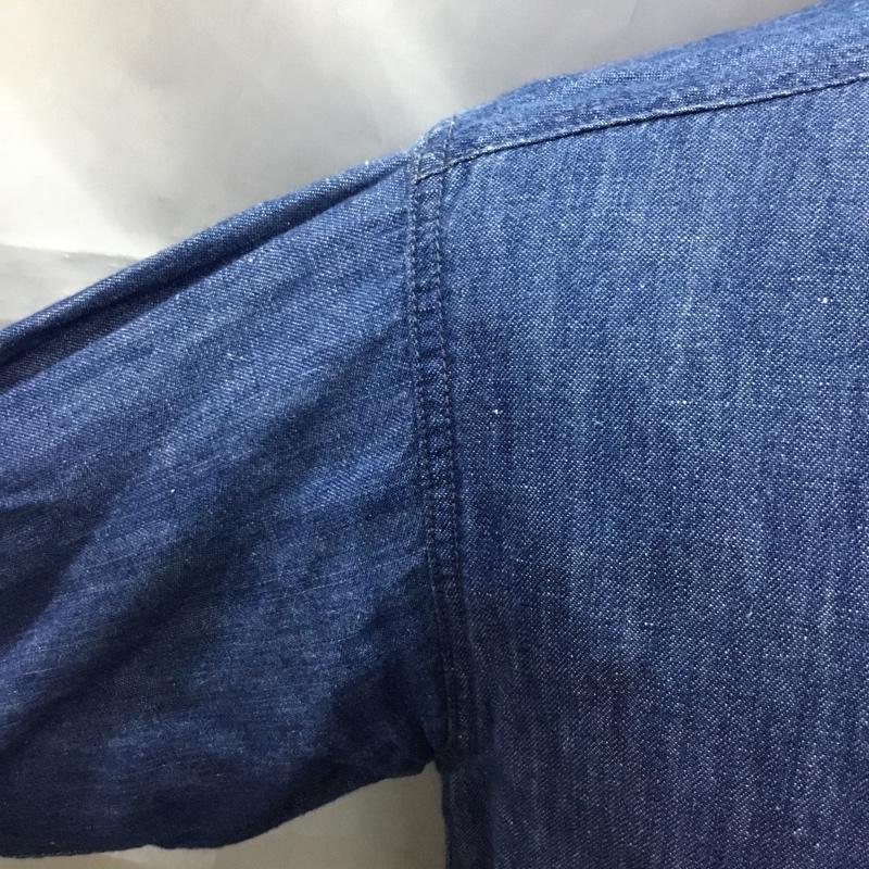 ジャーナルスタンダード JOURNAL STANDARD シャツ、ブラウス 長袖 長袖シャツ カラーシャツ ポケットシャツ 長袖カットソー デニムシャツ L 無地 インディゴ / インディゴ /  メンズ USED 古着 中古 10108753