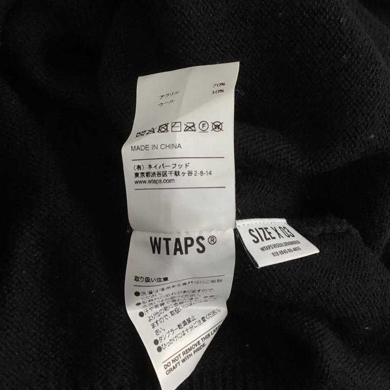 ダブルタップス WTAPS ニット、セーター 長袖 192MADT-KNM01 DECK SWEATER 3 ロゴ、文字 黒 / ブラック / メンズ USED 古着 中古 10144707