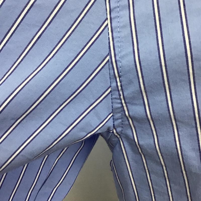 ザラ ZARA シャツ、ブラウス 長袖 7385 186 400 オーバーサイズ XS ストライプ 青 / ブルー / X 白 / ホワイト / レディース USED 古着 中古 10122675